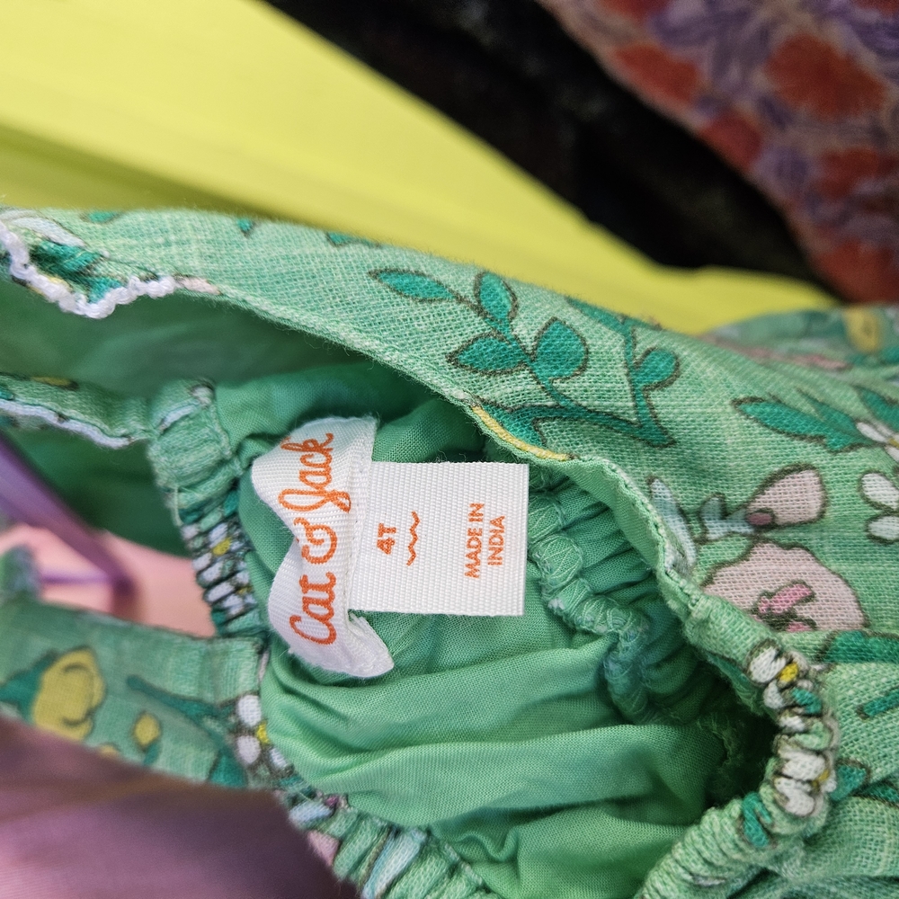 Cat & Jack Green Floral Dress